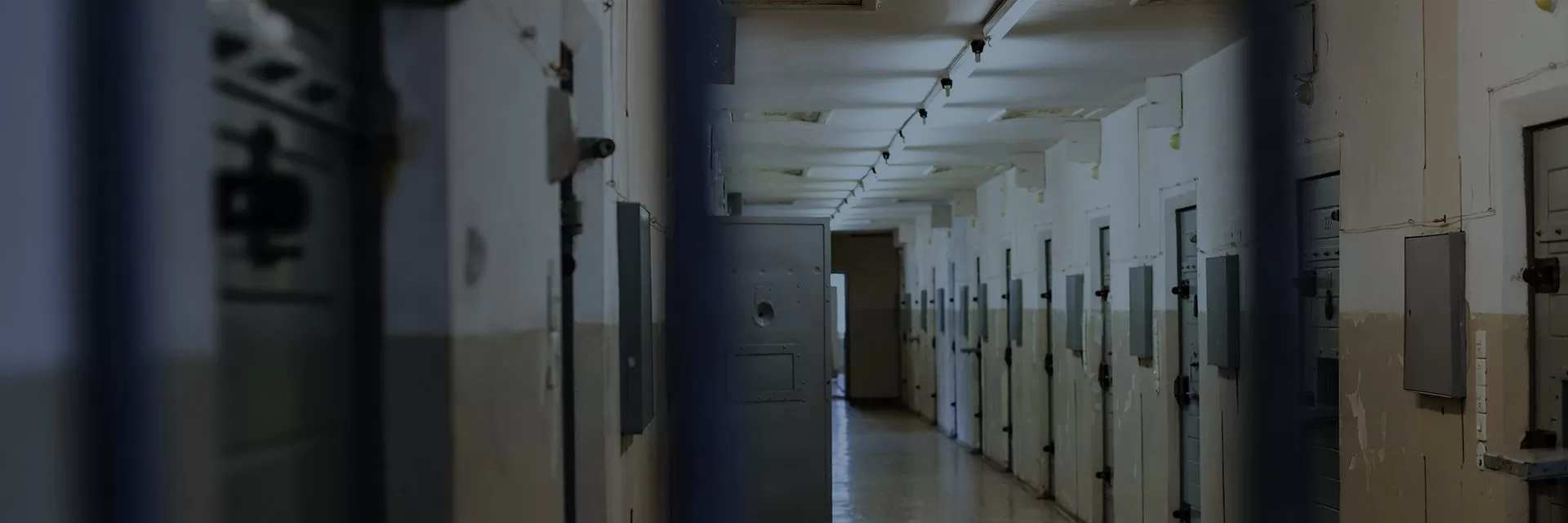 Blurred corridors of prison cells